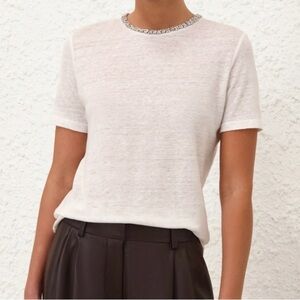 Zimmermann rhinestone embellished linen tee